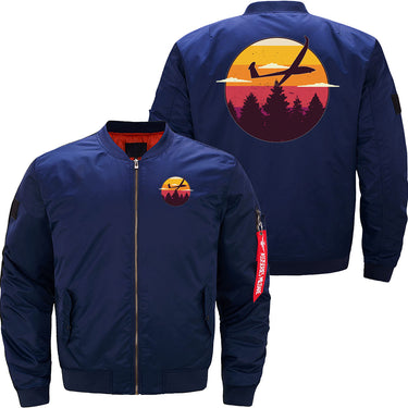 Glider Airplane Landscape Sunset Retro Red Orange JACKET THE AV8R
